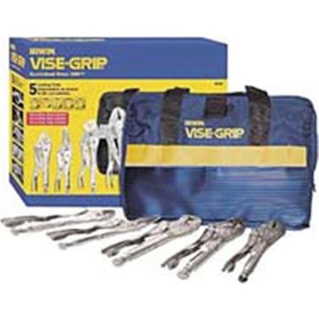 Irwin Vise Grip VG2077704 5 Pieces Locking Pliers Set in A Canvas Tool Tote Bag VG2077704
